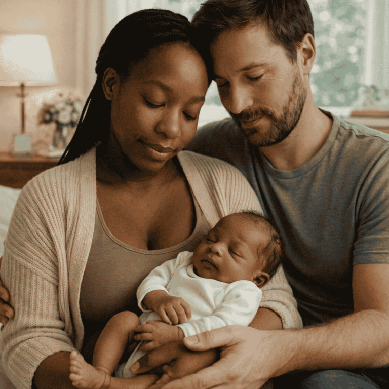 Eltern & neugeborenes Baby